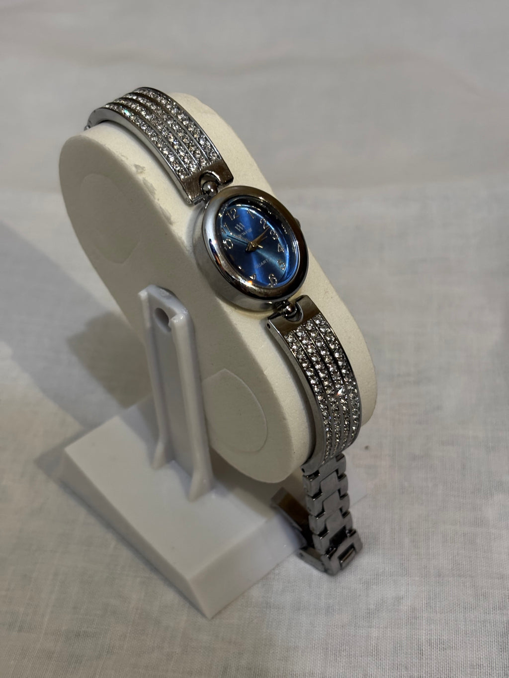 Silver watch with sky dial