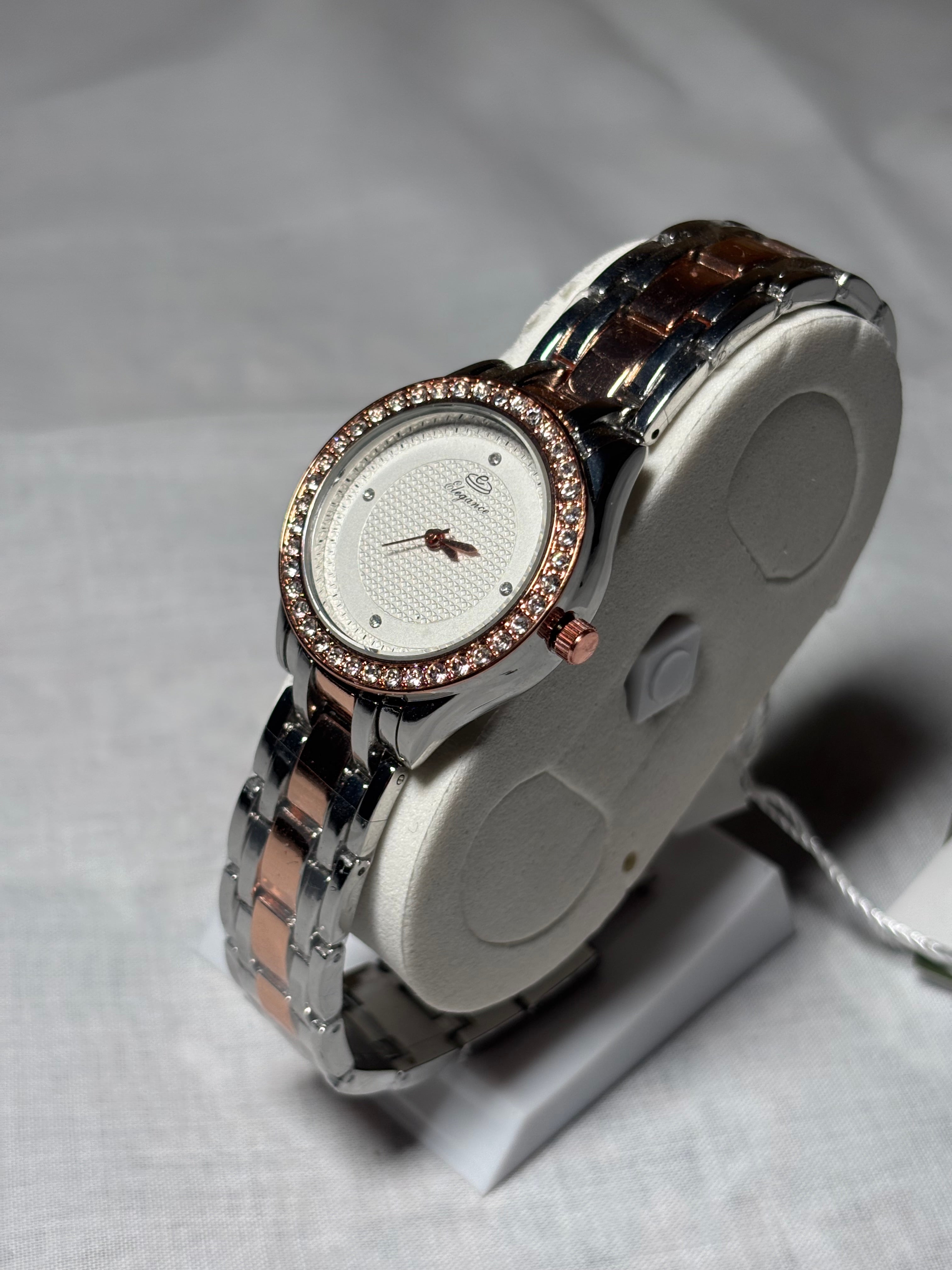 Elegance watch with white dial