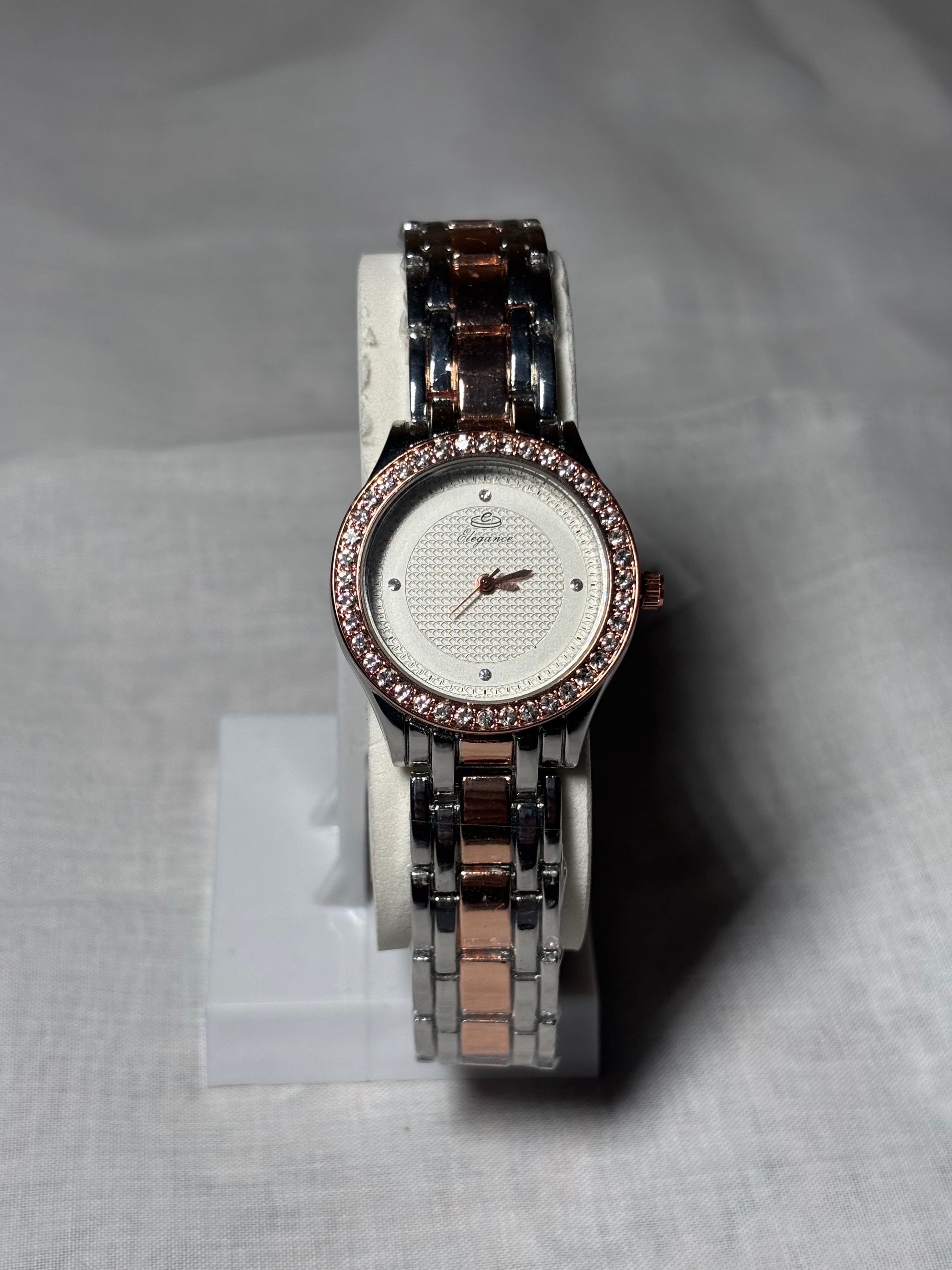 Elegance watch with white dial