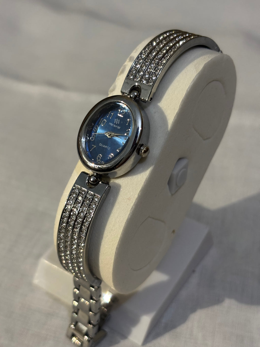 Silver watch with sky dial