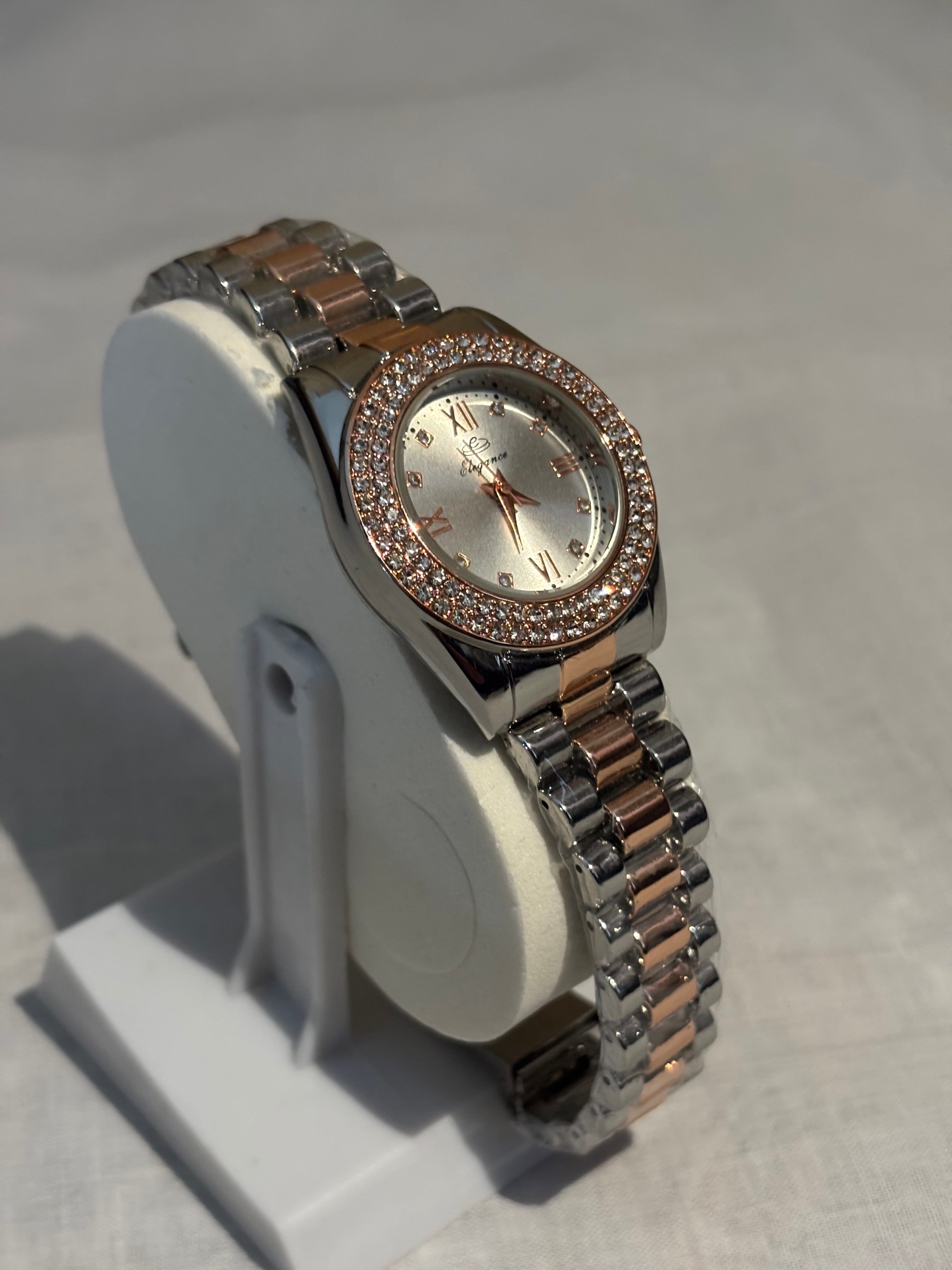 Elegance watch with silver Dial