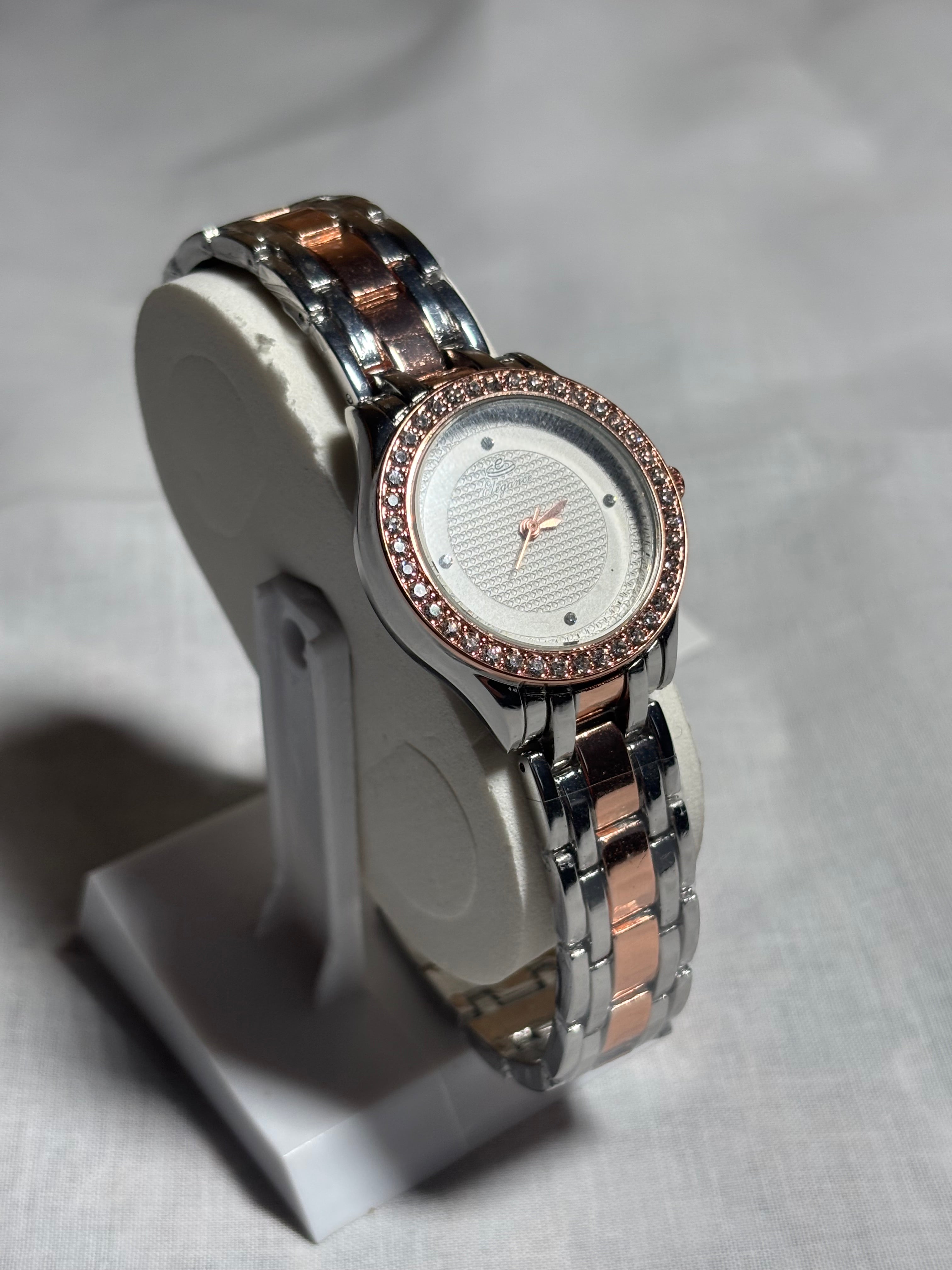 Elegance watch with white dial